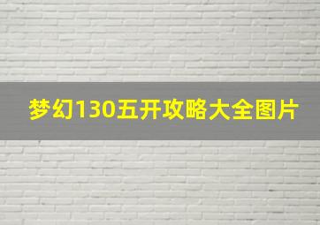 梦幻130五开攻略大全图片