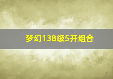 梦幻138级5开组合