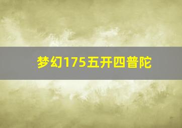 梦幻175五开四普陀