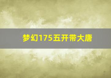 梦幻175五开带大唐