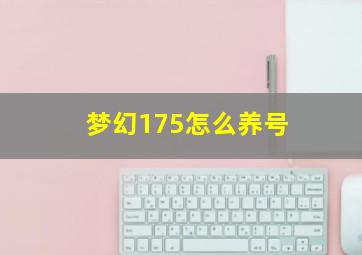 梦幻175怎么养号