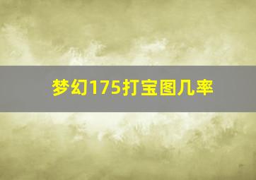 梦幻175打宝图几率