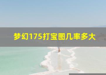 梦幻175打宝图几率多大