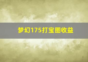 梦幻175打宝图收益