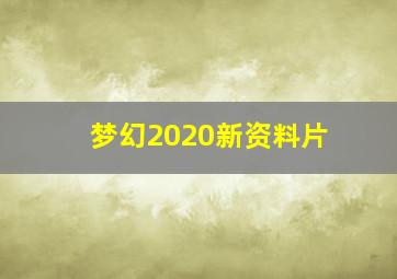 梦幻2020新资料片