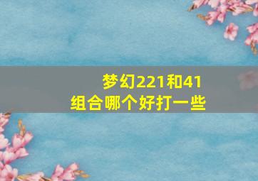 梦幻221和41组合哪个好打一些