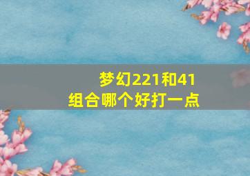 梦幻221和41组合哪个好打一点