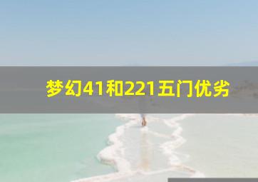 梦幻41和221五门优劣