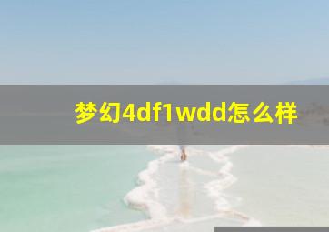 梦幻4df1wdd怎么样