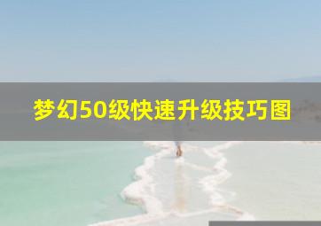 梦幻50级快速升级技巧图