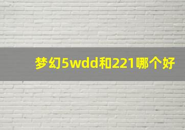 梦幻5wdd和221哪个好