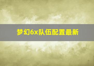 梦幻6x队伍配置最新