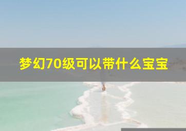 梦幻70级可以带什么宝宝