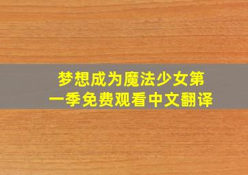 梦想成为魔法少女第一季免费观看中文翻译