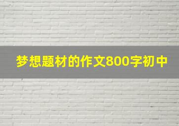 梦想题材的作文800字初中