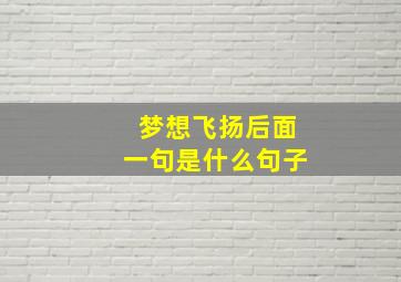 梦想飞扬后面一句是什么句子