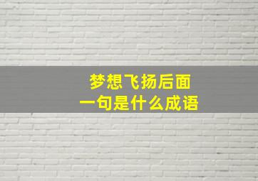 梦想飞扬后面一句是什么成语