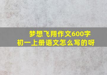 梦想飞翔作文600字初一上册语文怎么写的呀