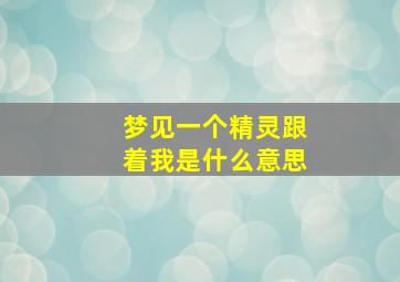 梦见一个精灵跟着我是什么意思