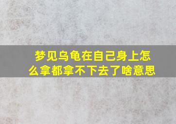 梦见乌龟在自己身上怎么拿都拿不下去了啥意思