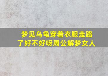 梦见乌龟穿着衣服走路了好不好呀周公解梦女人