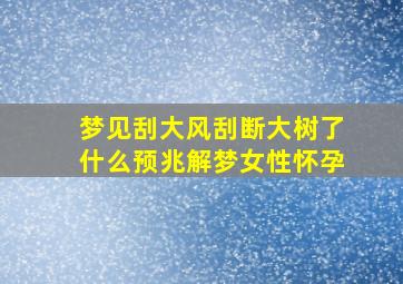 梦见刮大风刮断大树了什么预兆解梦女性怀孕