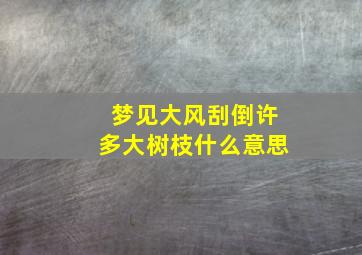 梦见大风刮倒许多大树枝什么意思