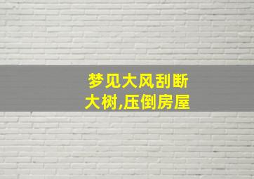 梦见大风刮断大树,压倒房屋