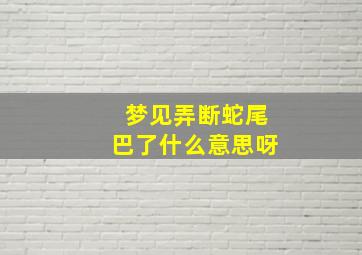 梦见弄断蛇尾巴了什么意思呀