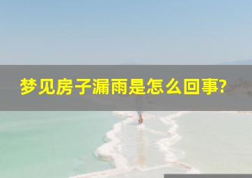 梦见房子漏雨是怎么回事?