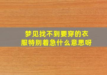 梦见找不到要穿的衣服特别着急什么意思呀