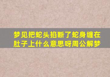 梦见把蛇头掐断了蛇身缠在肚子上什么意思呀周公解梦