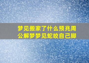 梦见搬家了什么预兆周公解梦梦见蛇咬自己脚