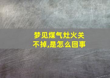 梦见煤气灶火关不掉,是怎么回事