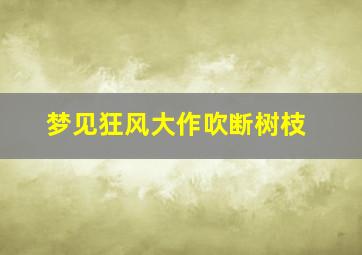 梦见狂风大作吹断树枝