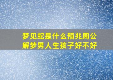 梦见蛇是什么预兆周公解梦男人生孩子好不好