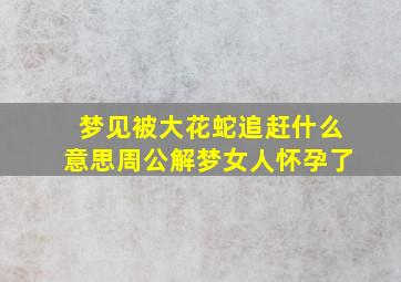 梦见被大花蛇追赶什么意思周公解梦女人怀孕了