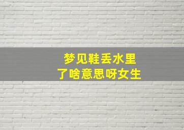 梦见鞋丢水里了啥意思呀女生