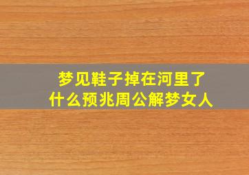 梦见鞋子掉在河里了什么预兆周公解梦女人