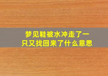 梦见鞋被水冲走了一只又找回来了什么意思