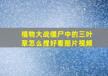 植物大战僵尸中的三叶草怎么捏好看图片视频