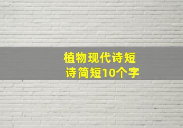 植物现代诗短诗简短10个字