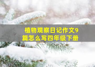 植物观察日记作文9篇怎么写四年级下册