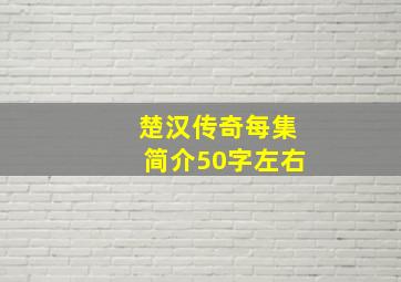 楚汉传奇每集简介50字左右