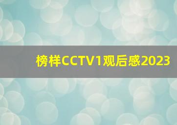 榜样CCTV1观后感2023