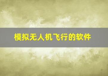 模拟无人机飞行的软件