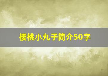 樱桃小丸子简介50字