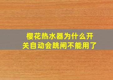 樱花热水器为什么开关自动会跳闸不能用了