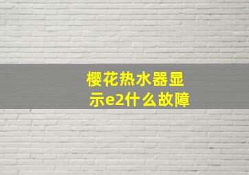 樱花热水器显示e2什么故障