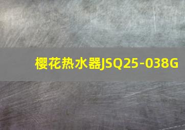 樱花热水器JSQ25-038G